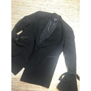 1333 Willi Smith open front bell sleeve jersey Blazer  BLACK sz M